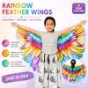 Bird Feather Print Rainbow Wing Cape Rainbow Pattern Dress Up Wings New Costume Cape  Kids Dress Up
