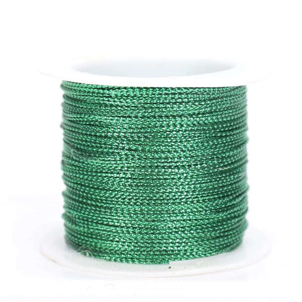 Meters Gold Silver Red Tag Line Bracelet Making Tying Rope Metallic Cord Packaging Thread Christmas Strap Ribbon Tinsel String