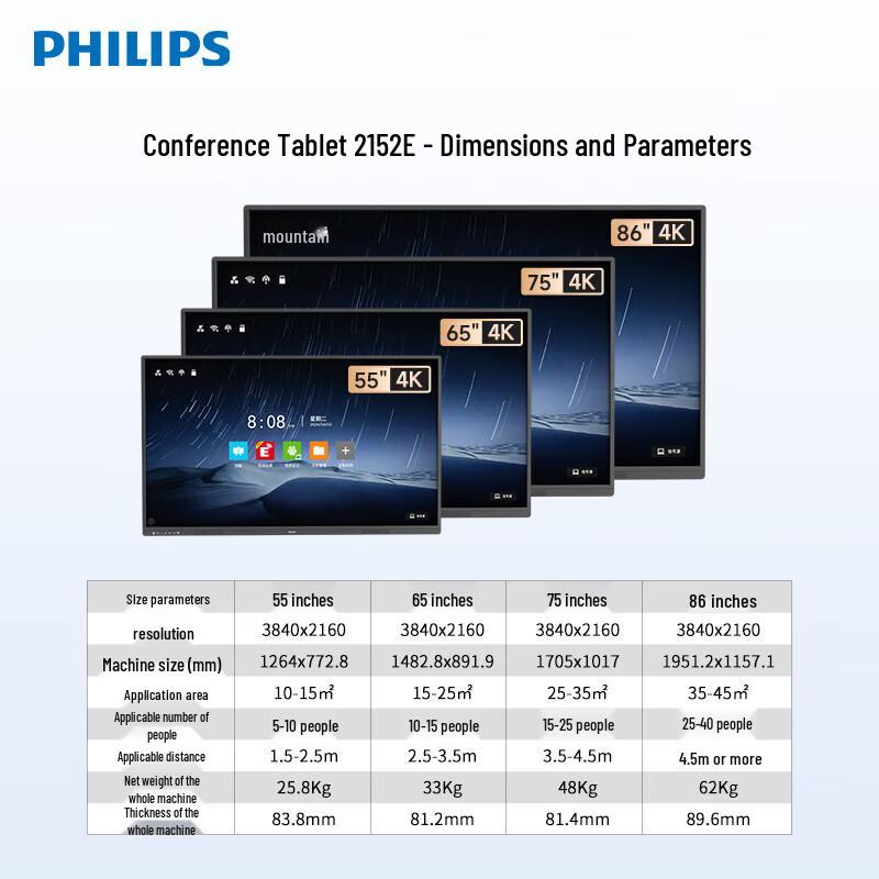 Philips 86-inch 4K Interactive Meeting and Education Display (CN version)