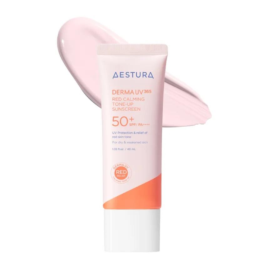 Aestura Derma UV365 Red Calming Tone-Up Sunscreen SPF50+ PA++++ Brightening Sun Cream 40mL