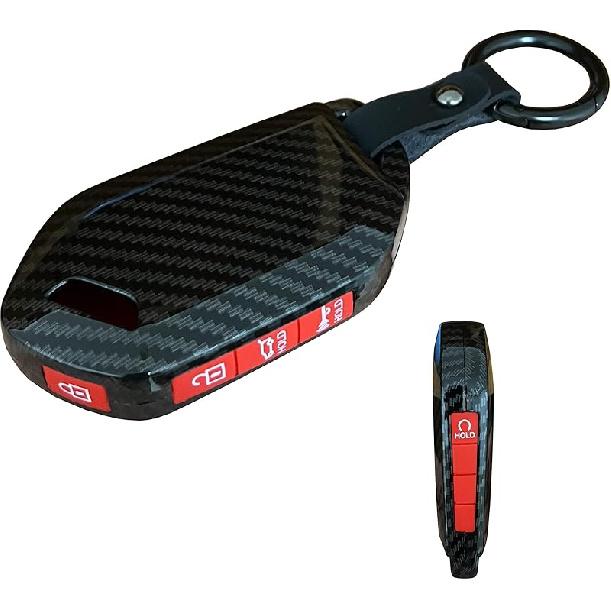 Car ABS Plastic Key Fob Cover Silicone Button Key Shell Fit for Kia Key Protective Cover Fit for 2023 2024 2025 Kia Telluride Sorento (Black)