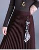 Elegant Mid-Length Wool Pleated Skirt - 2025 Autumn/Winter High-Waisted Slimming Style