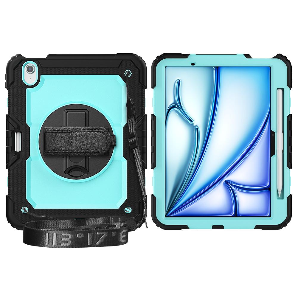 Heavy Duty Full-Body Protective Case for iPad 10 9.7 Pro Air 11 A16 Shockproof Cover Screen Protector Hand Shoulder Strap Stand