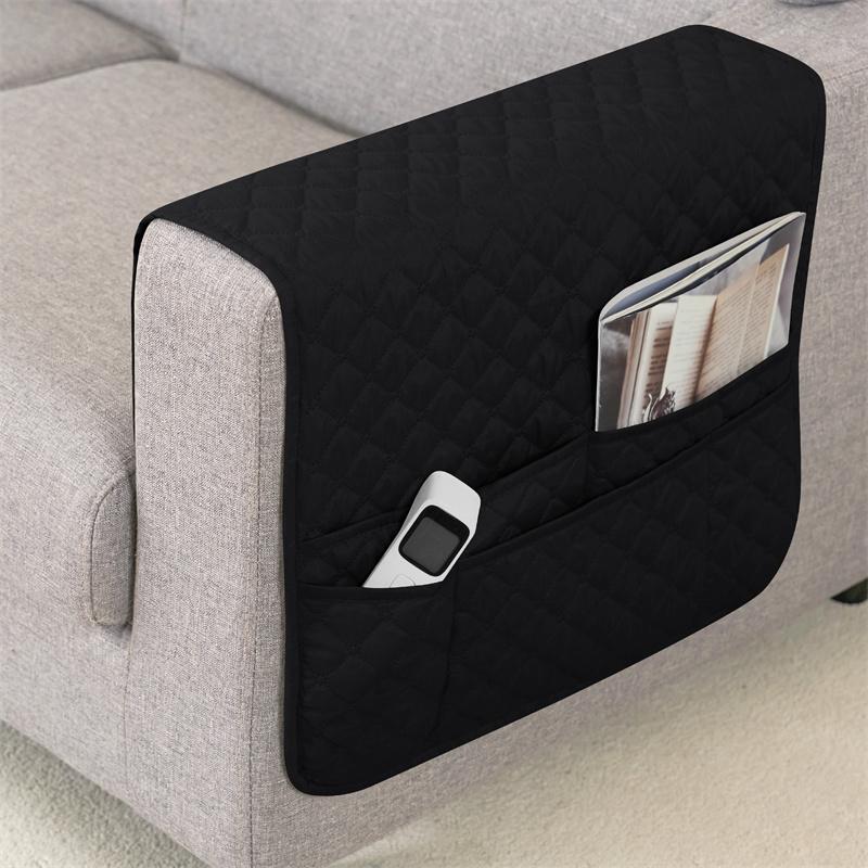1Pc Sofa Armrest Cover With Pockets Water Repellent Plaid Furniture Couch Cover Storage Bag Chair Covers For Living Room Home
