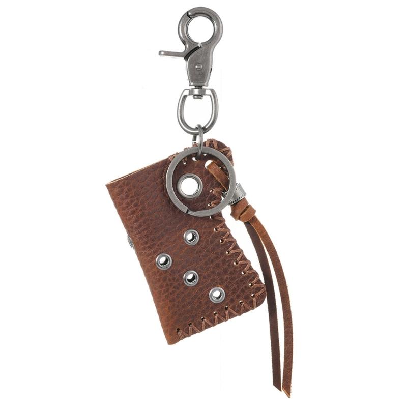 Sturdy Cowhides Lighter Pouch Keychain Stylish Leather Lighter Pouch Keychain Pendant Charm for Everyday Convenience