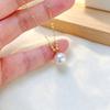 Natural Freshwater Pearl Pendant Necklace Women's Ins Niche Beauty 11K Gold Adjustable Light Luxury Neck Chain High Sense