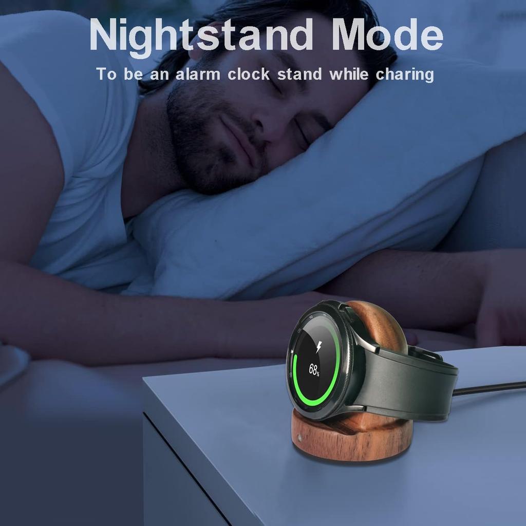 Magnetic Watch Charger Stand for Samsung Watch, Wood Galaxy Watch Charging Dock Fast Charging,Portable Wireless Charging Station for Samsung Galaxy