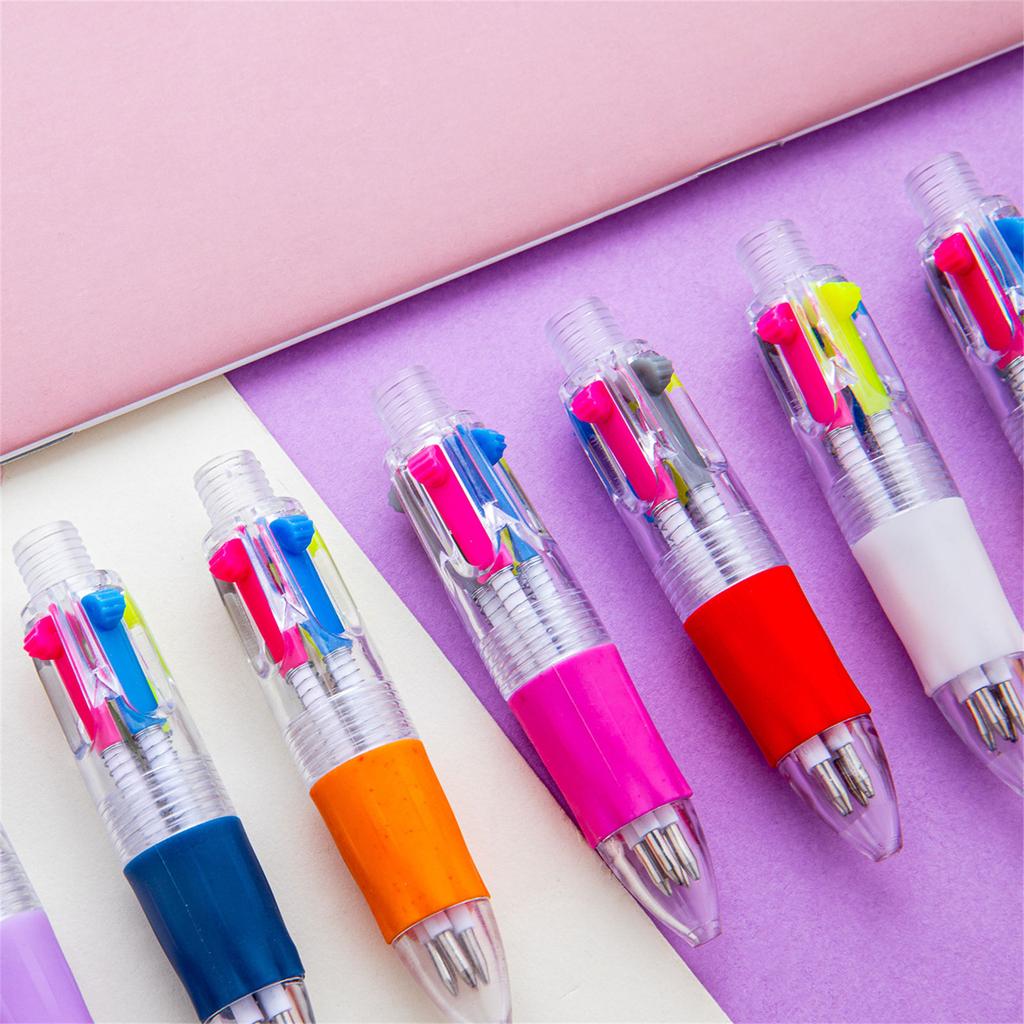 10 Pcs Multicolor Pen 4 In 1 Retractable Ballpoint Pen Small Ballpoint Pen School Office Supplies for Writing