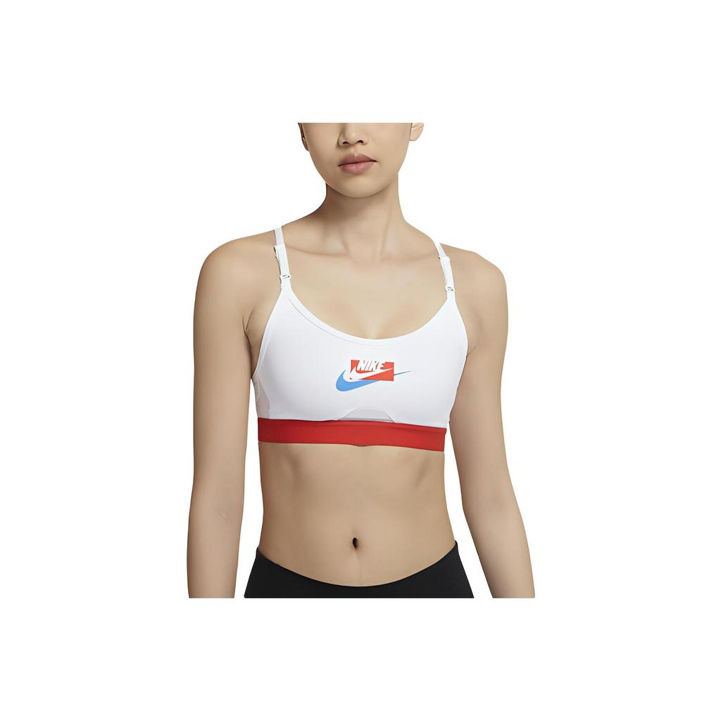 Nike Dri-FIT Indy Color Block Low-Intensity Support Sports Bra Women Underwear White DB9989-100