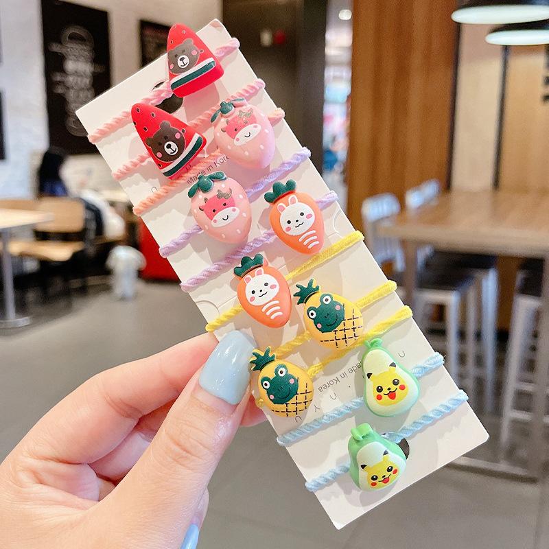 10-30PCS/Set, Cute Cartoon Animals, Hair Bands, Girls, Elastic Rubber Band, Headwear, Hair Accessories