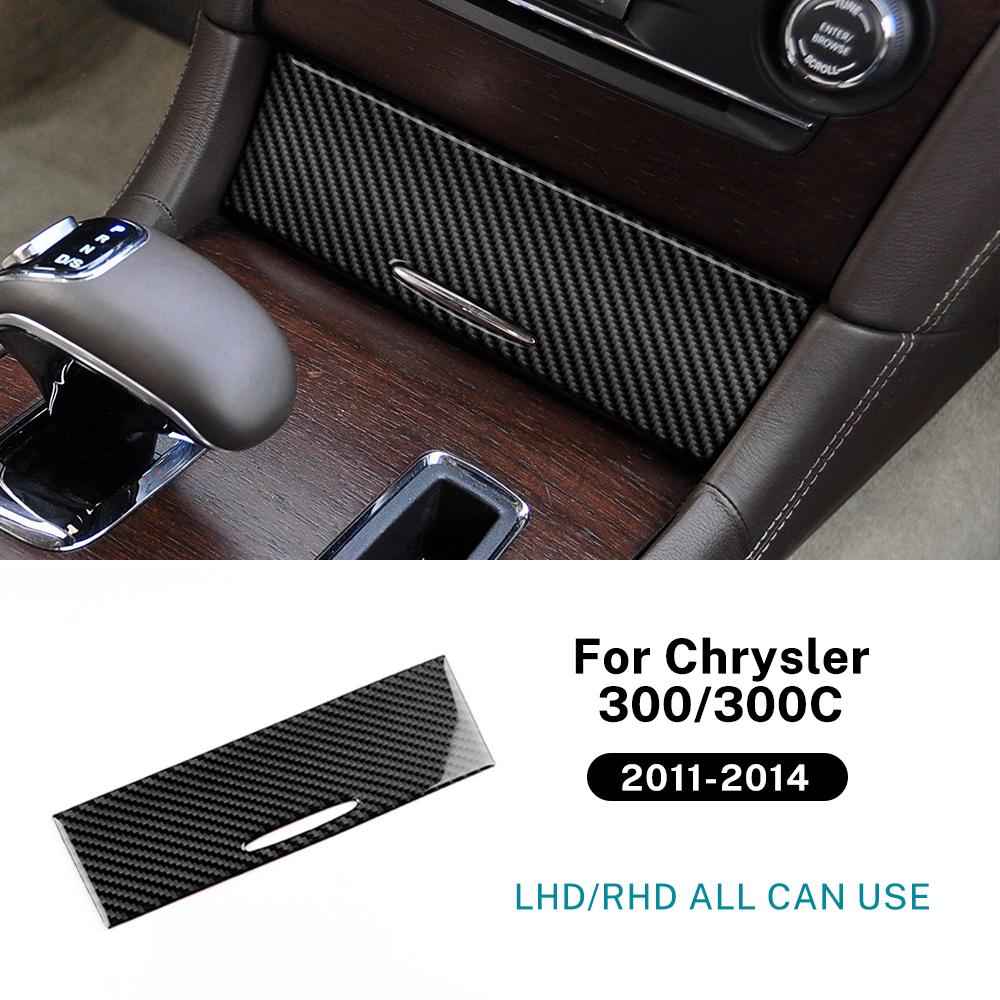 Real Soft Carbon Fiber Sticker For Chrysler 300 300C 2011 2012 2013 2014 LHD RHD Car Central Control Cigarette Lighter Trim