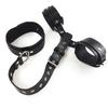 Leather Wrist Restraints and Collar Set - Bondage Accessories for Adult Parties and Play