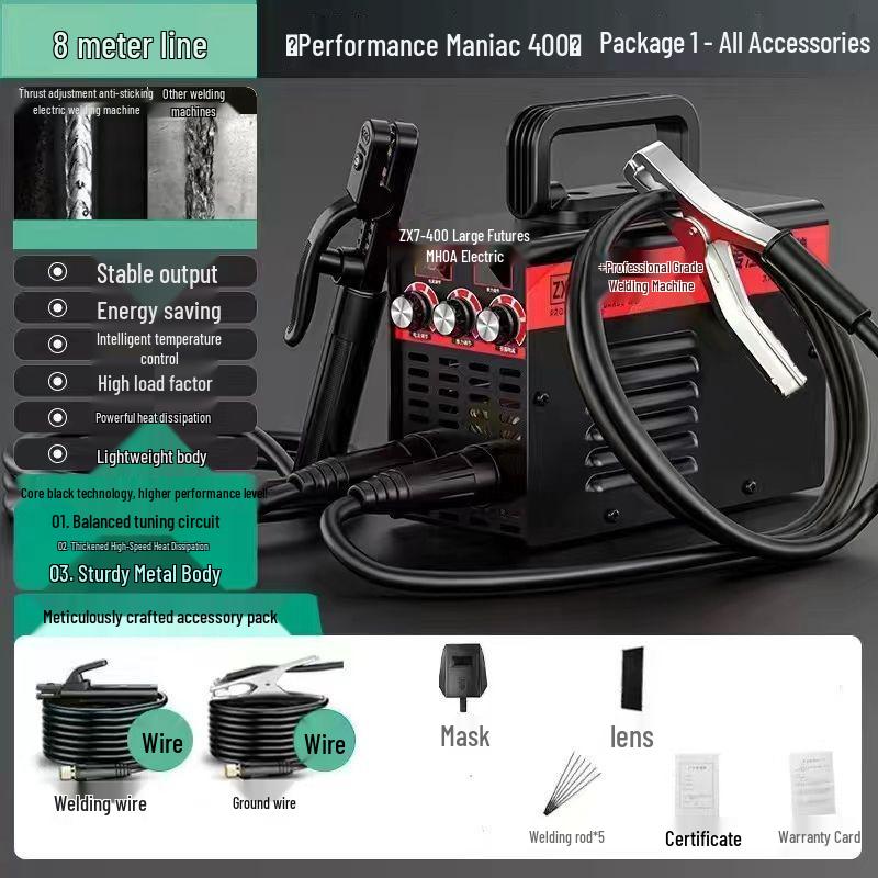 Portable All-Copper 220V Mini Electric Welder, Two-Phase, 250-400A, Automatic Full Set