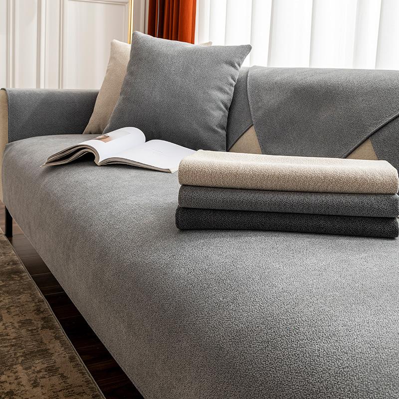 

Cotton Linen Sofa Cushion Universal Non-Slip Cover Four Seasons Modern Simple Backrest Armrest Towel for Leather Sofa 70*70