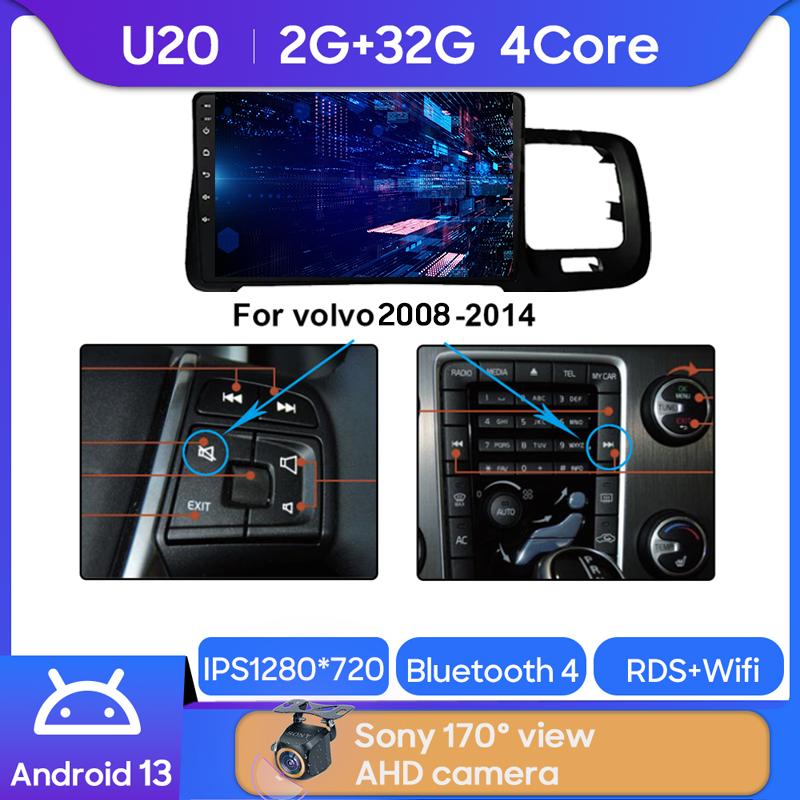 

Android автомобильный стерео радиоприемник для Volvo S60 V60 2008-2020 мультимедийный видеоплеер GPS навигация беспроводной Carplay Dash LHD RHD WIFI