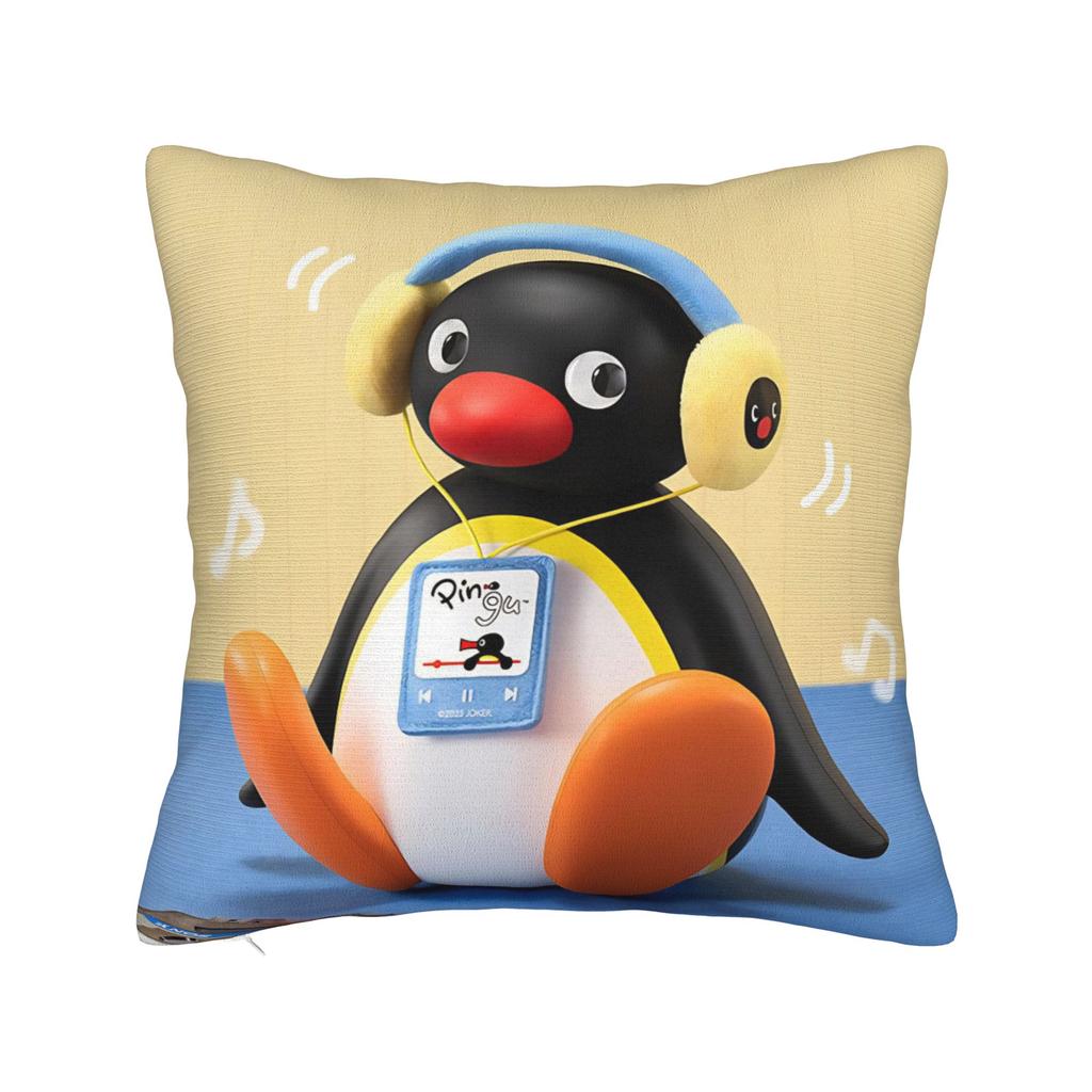 Noot Noot Poszewki na kwadratową poduszkę Pingu Pinga Pokrowiec na poduszkę z pingwinem Dekoracyjna poszewka na poduszkę do domu 18"x18"