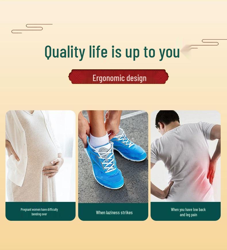 Pterocarpus Santalinus Premium Brass Shoehorn with Long Handle - Easy Lift for Pregnant Women