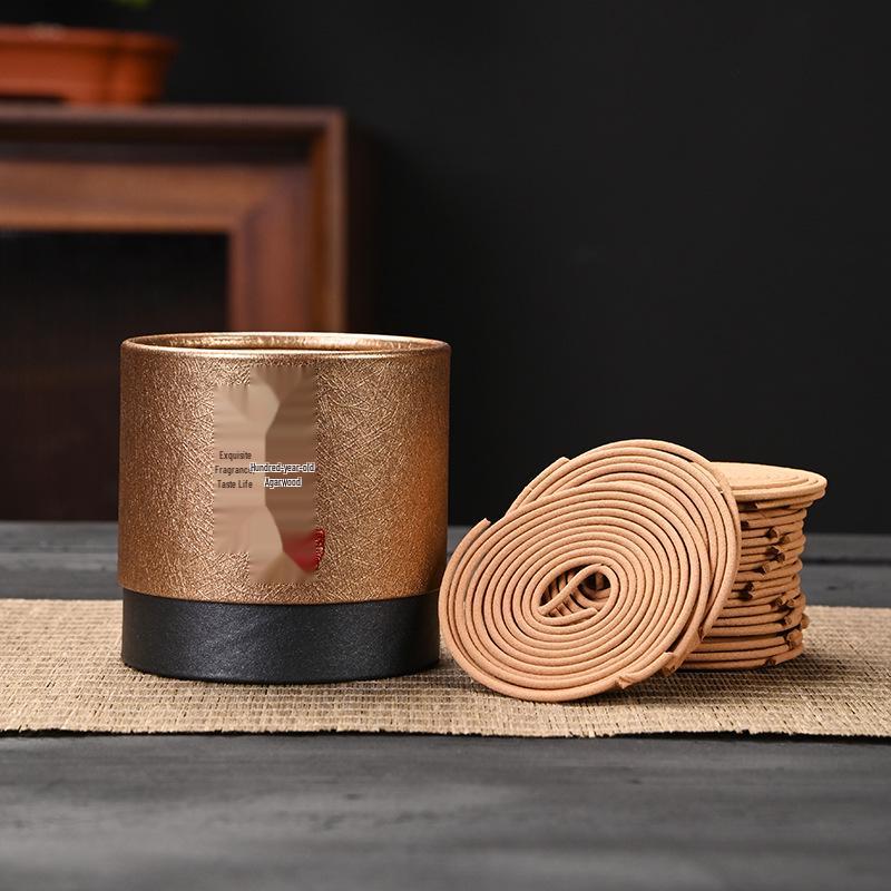 Heaven & Earth 48 Incense Coils: Sandalwood & Agarwood for Indoor Use with Burner Cone Pear Tent