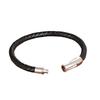 Adjustable Snap Closure Handwoven Leather Bracelet For Men Stylish Cuff Fashion Accessory Durable Comfortable
