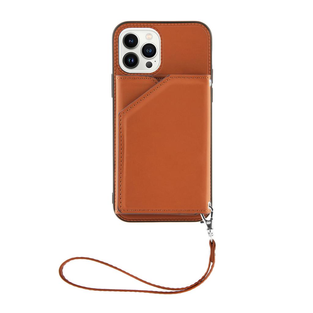 Geschikt voor Samsung S23ultra Huidgevoel Kaart Portemonnee Mobiele Telefoonhoesje S23plus Lanyard Meerdere Kaarten Leerhoesje S23 Mode Kaart Portemonnee