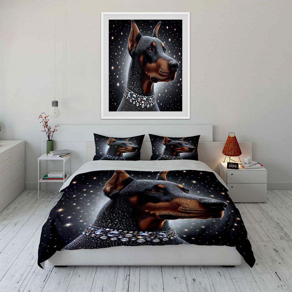 Luxury Dog Pattern Bedding Set, Kid'S And Adults' Bedroom Decor, Exquisite Three-Piece Bedding Set Gift