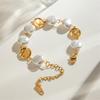 Stainless Steel Bracelet Vintage Bracelet Glass Coin Pearl Disc Bracelet Fashion Women Wrist Jewelry for Any Occasion