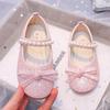 Girls' Sequin Bow Flats - 2025 Spring, Soft Sole Leather Pearl Shoes