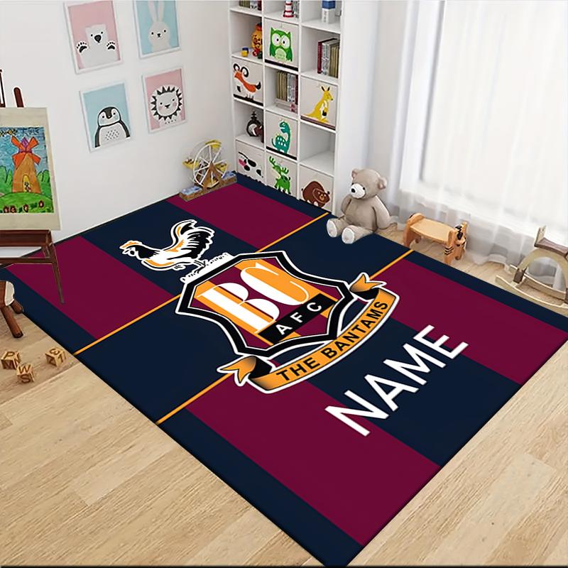 Custom Name Bantams Football Club Crest Carpet Rug Customizable Soft Washable Anti-Slip Home Living Room Sofa Mats Personalized Rug. 0909219