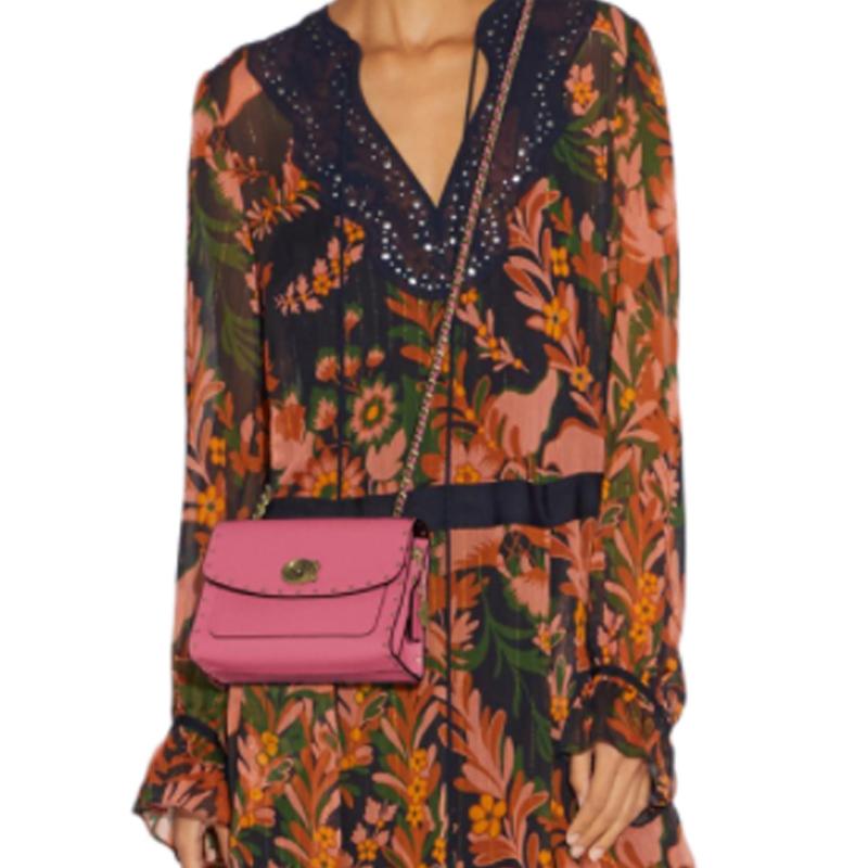 Coach Parker 18 Turnlock Leather Chain Shoulder Crossbody Bag Women Bags Cherry-Blossom-Pink 29389-B4OD