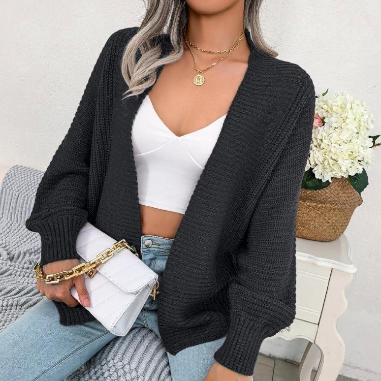 Women Casual Loose Cardigan Sweater Jacket Long Sleeve Solid Color Outfit Fall Winter Sizes S-XL
