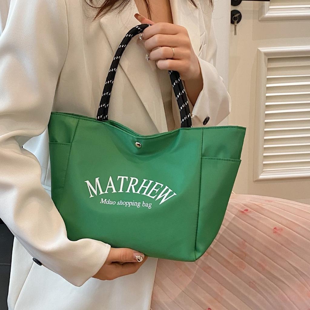 New dopamine simple letters large capacity tote bag go to work shopping tote