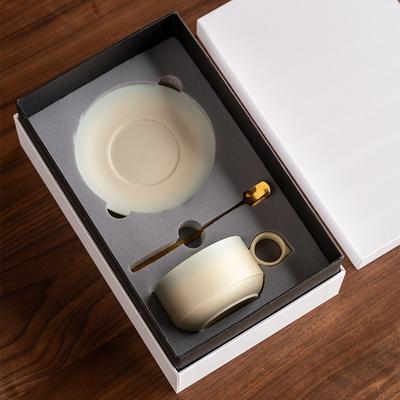 Kaffeetasse Geschenkbox Set Retro Tasse Latte Tasse Moderne Milchteetasse Leichter Luxus Keramiktasse Untertasse Geschäftsgeschenk