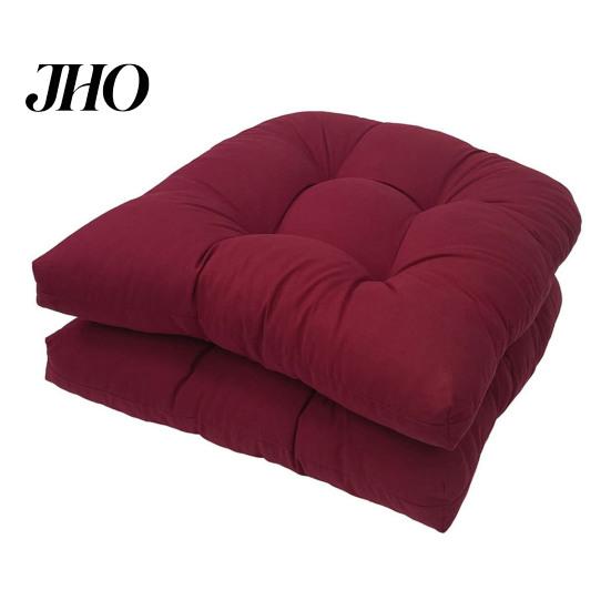 Tufted Outdoor Cushion 2 Pcs Chair Cushions Waterproof U-Shaped Overstuffed Seat Thick Cotton Filling Easy Comfortable To Clean Patio for Living Room