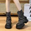 Fashion Ankle Boots for Women Denim Green Lightweight Woman Short Shoes Punk Style On Promotion Goth Autumn Chic and Elegant Hot Booties
