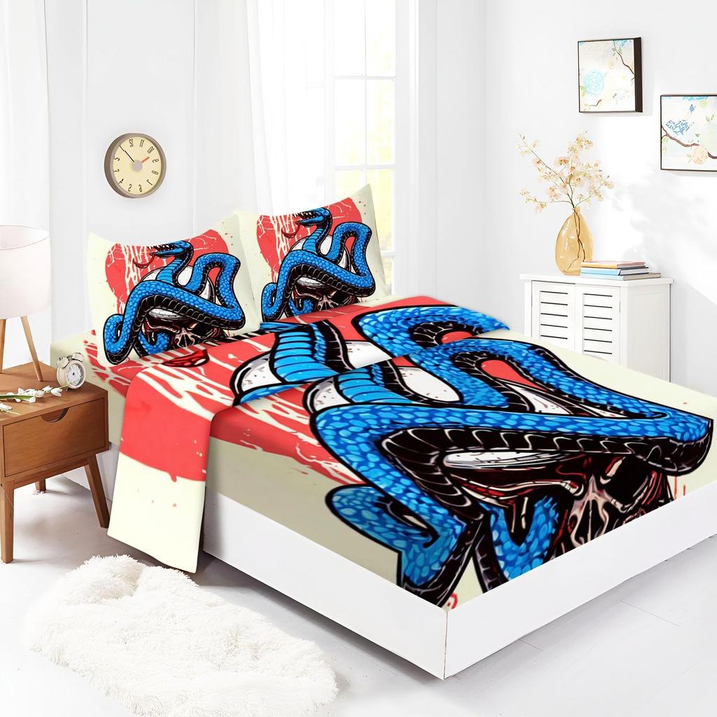 Animal Puppy Pattern Mattress Four-Piece Bedding Set Bedroom Dormitory Bedding Decoration
