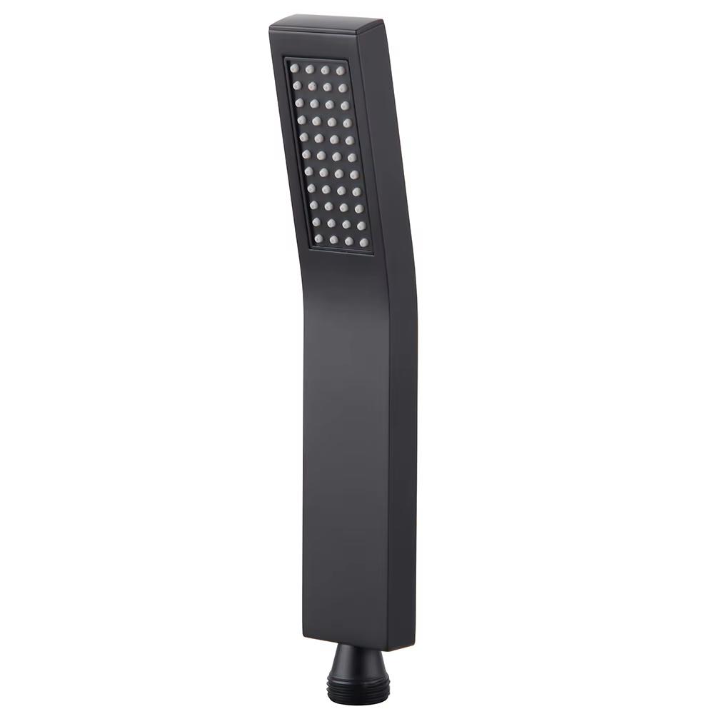 Waterfall Rain Spa square Handheld Shower Head Bathroom Brass Spray Shower Head (Black,Brass)