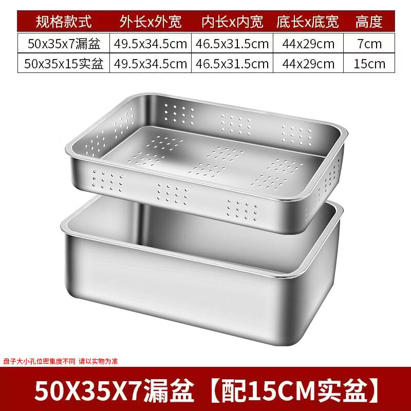 Laino Stainless Steel Rectangular Perforated Draining Basin Set