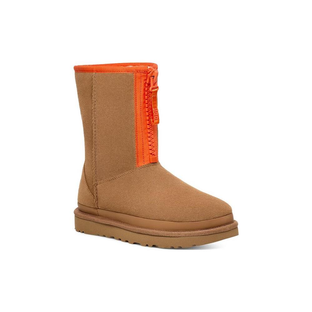 UGG Classic Short Zipper Tape Logo Boot 'Chestnut' Women's 1144035-CHE