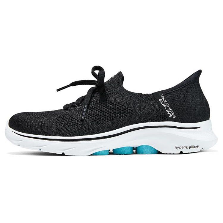 Skechers Comfortable Soft Sole Lightweight Fabric Breathable Shock Absorption Support Low Top Casual Running Shoes Women sneakers Black 125213-BKAQ