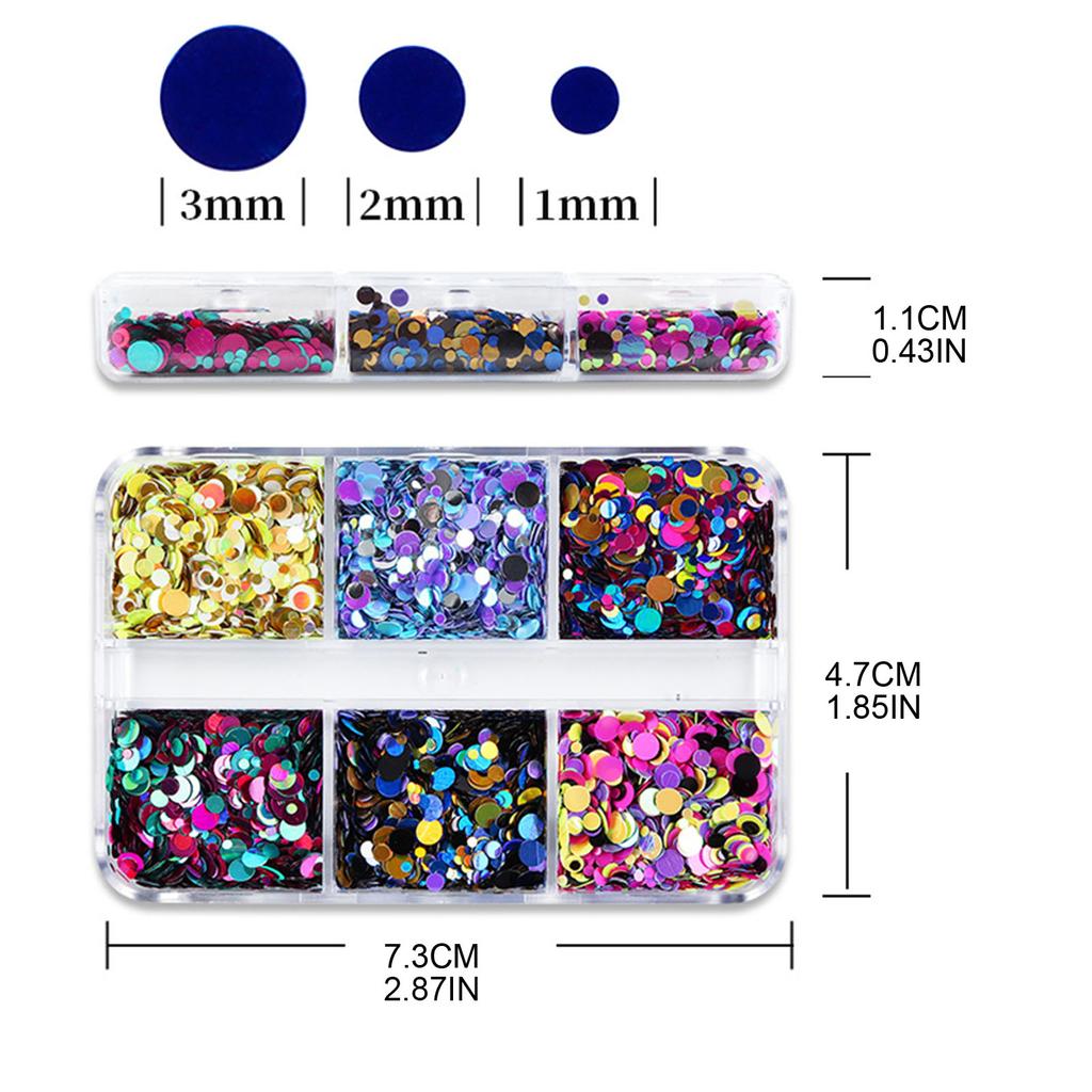Shiny Nail Sequins Nail Art Flake Nail Glitter Paillette Mixed Round Thin Shining 3D Nail Art Stickers Nail Art Decor