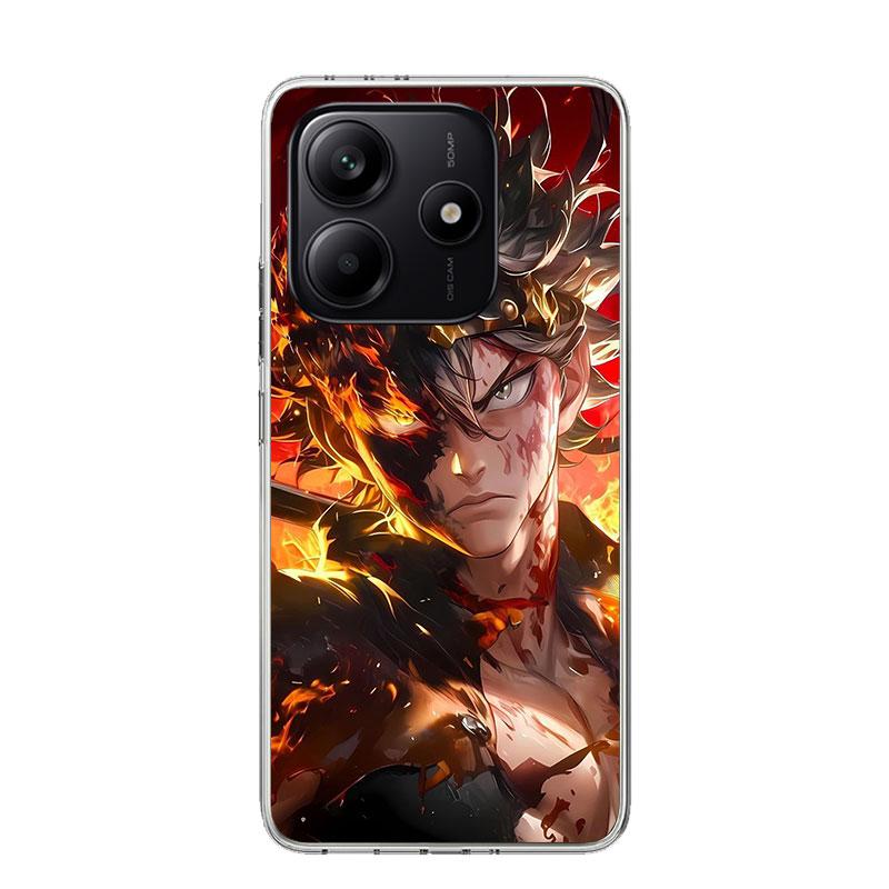 Black C-Clovers Anime Phone Case For Xiaomi Redmi Note 15 14 13 12S 12 Pro Plus 11S 11E 11 11T 10S 10 Art Soft Pattern Cover Red