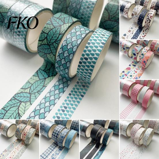 Striped Decorative Tape 3 Rolls Washi Set, Stickers, Aesthetic Tapes for Plaid Pattern Scrapbooking Supplies, Journaling Junk Journal, Wrapping