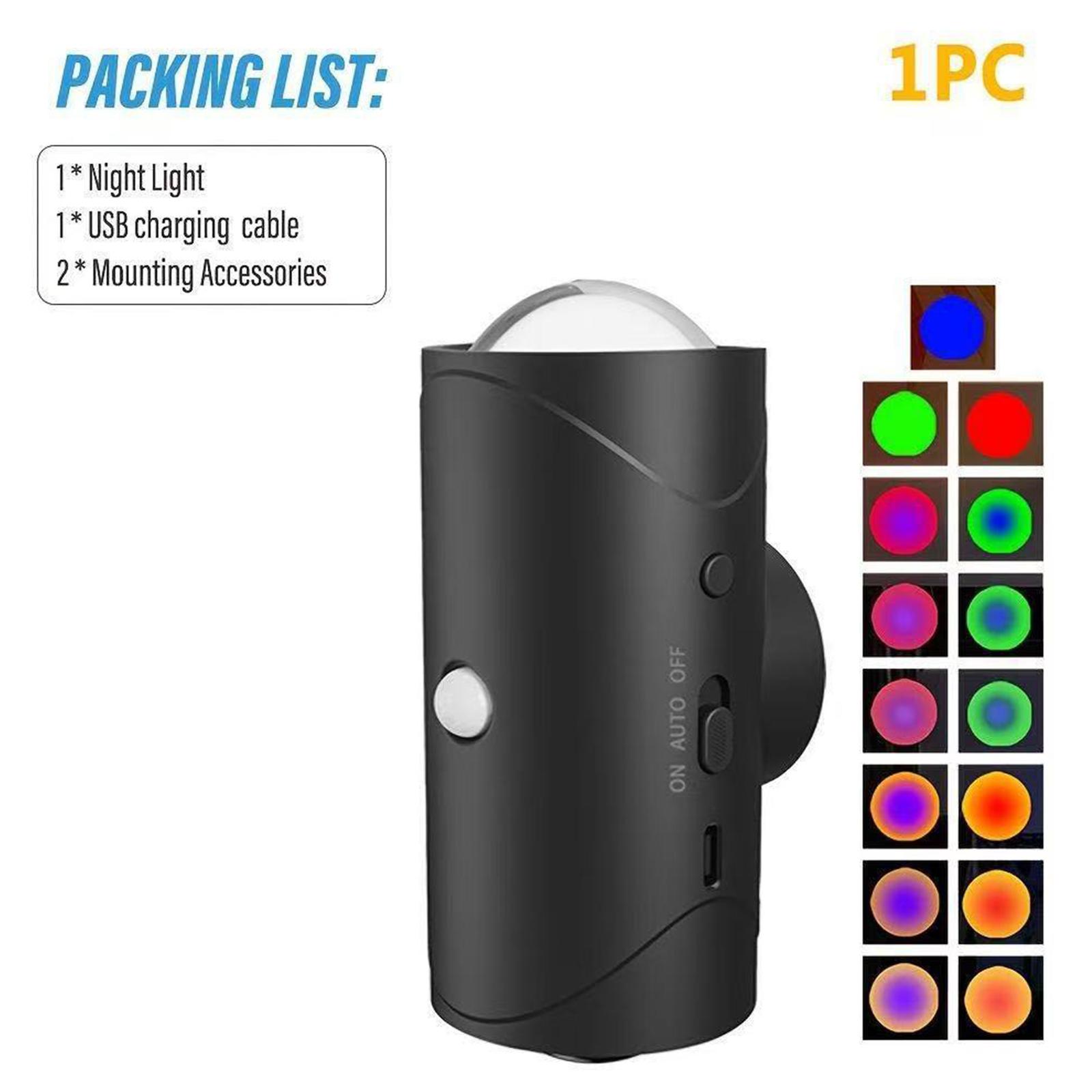 

Adjustable Night Light With Motion-activated LED Lamp And Wall-mounted Base, Rechargeable, Suitable For Corridors, Bathrooms And Bedrooms. One Size чёрный