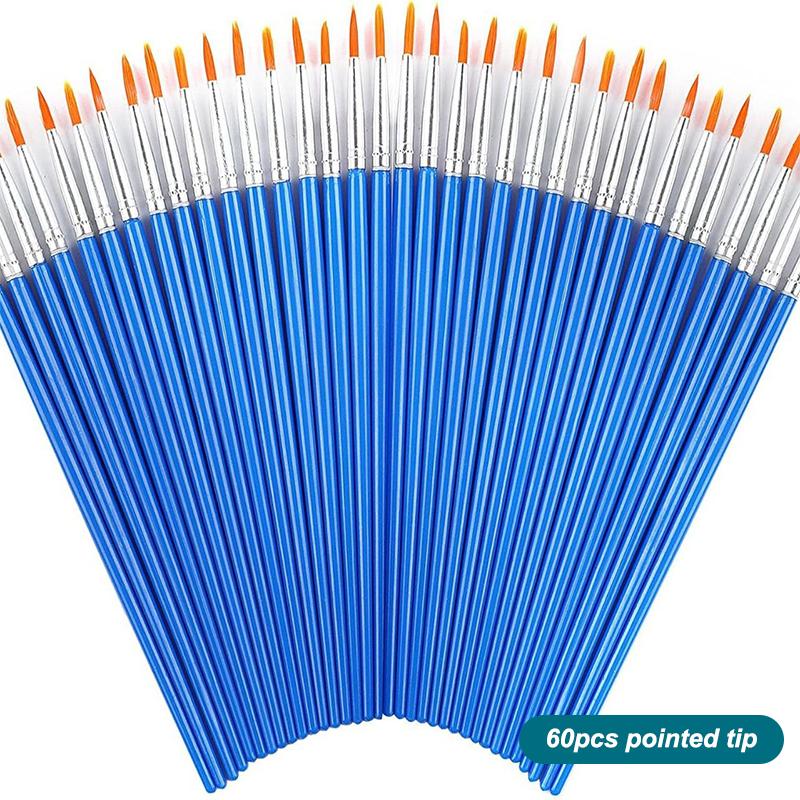 30/60/100/110Pcs Painting Brushes Set Art Round / Flat Brushs Nylon Hair Paint Brushes Pen For Oil Watercolor Art Supplies