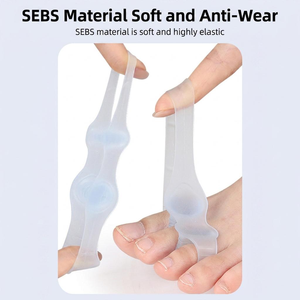 Silicone Toe Separator For Bunion Relief With Three Holes Design