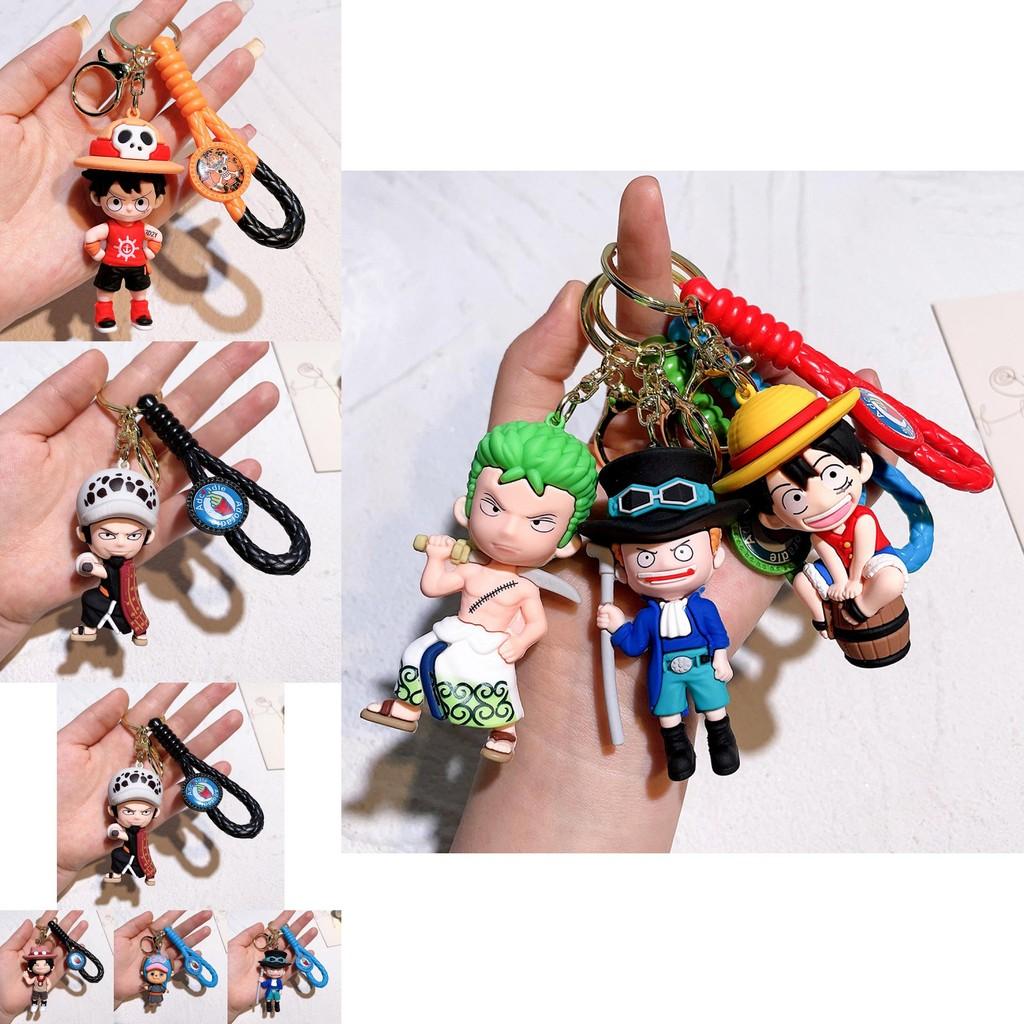 Stilvoller One Piece Schlüsselanhänger für Luffy Nami Sanji Zoro Fans Langlebiges Silikon-Accessoire