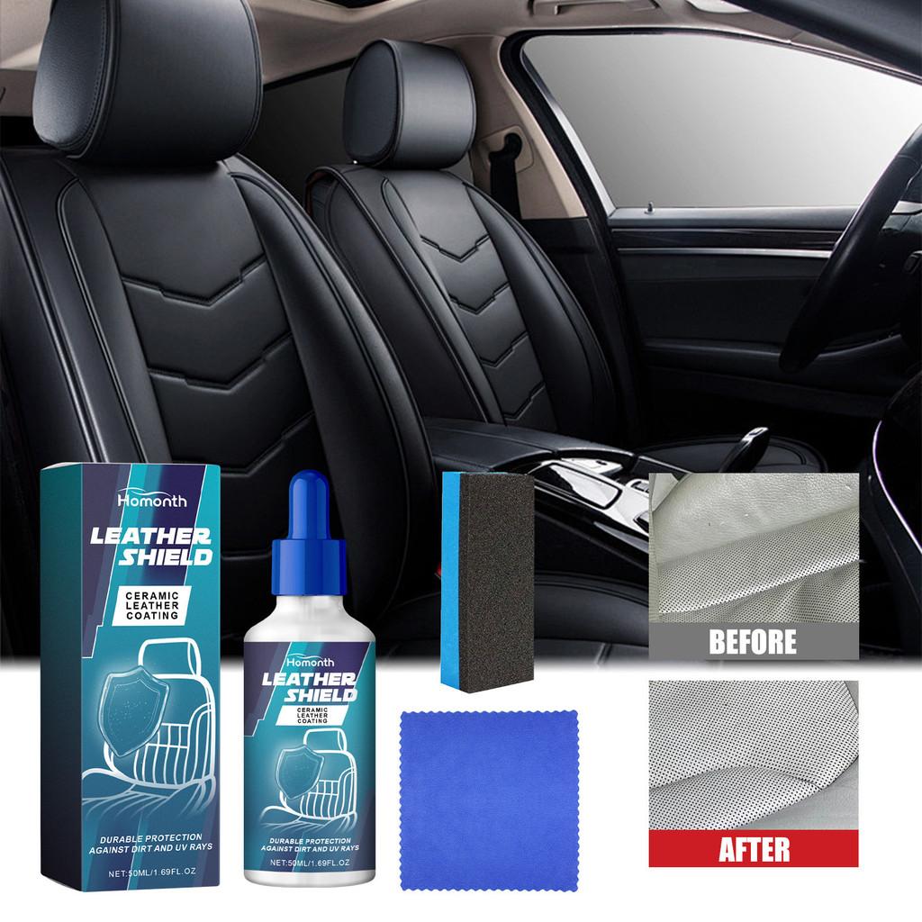 Homonth Automotive Leather Coating Liquid For Interior Seat Protection And Restoration 50ml Foam Cleaner With Cloth And Sponge