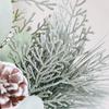 50Cm Pine Needles Mixed with Pine Cones Pe Sheep Ear Leaves Sprayed White Christmas Decorations Simulated Cypress Leaves