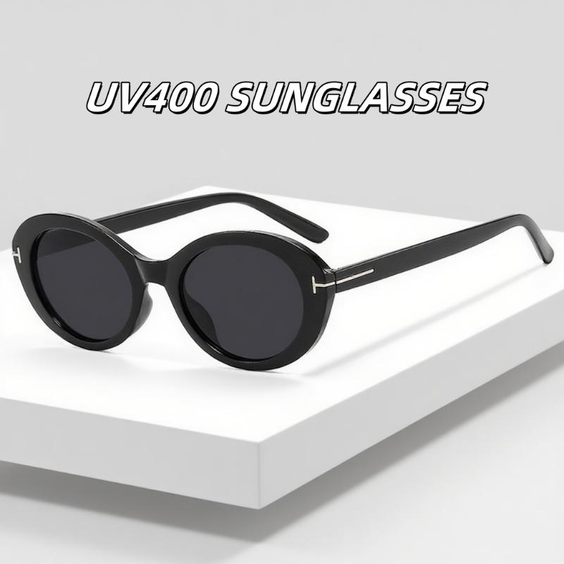 New Retro Oval T-shaped Sunglasses Women's Fashion Street Photography Trend Versatile Sunglasses UV400 Shades Eyewear