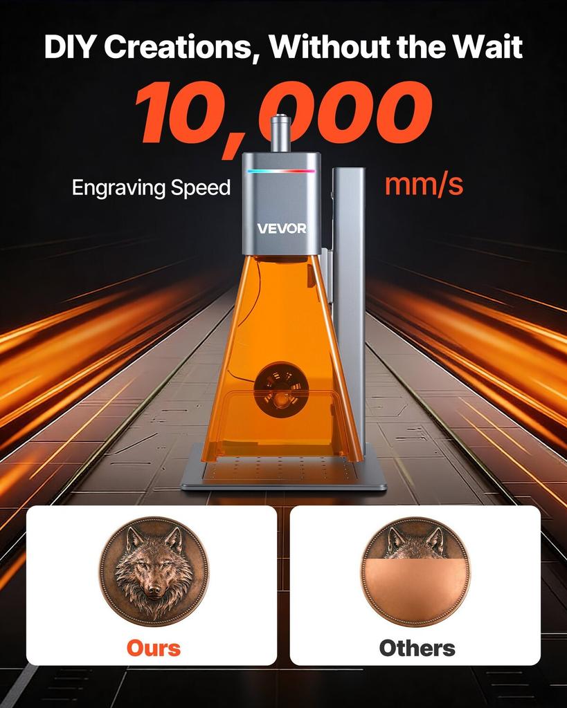 2-in-1 Dual Laser Engraver, 10,000 Mm/s High Speed, Portable 20W Blue and 2W IR Laser Engraving Machine, 160 X 140 Mm Engraving Area, Manual & Auto
